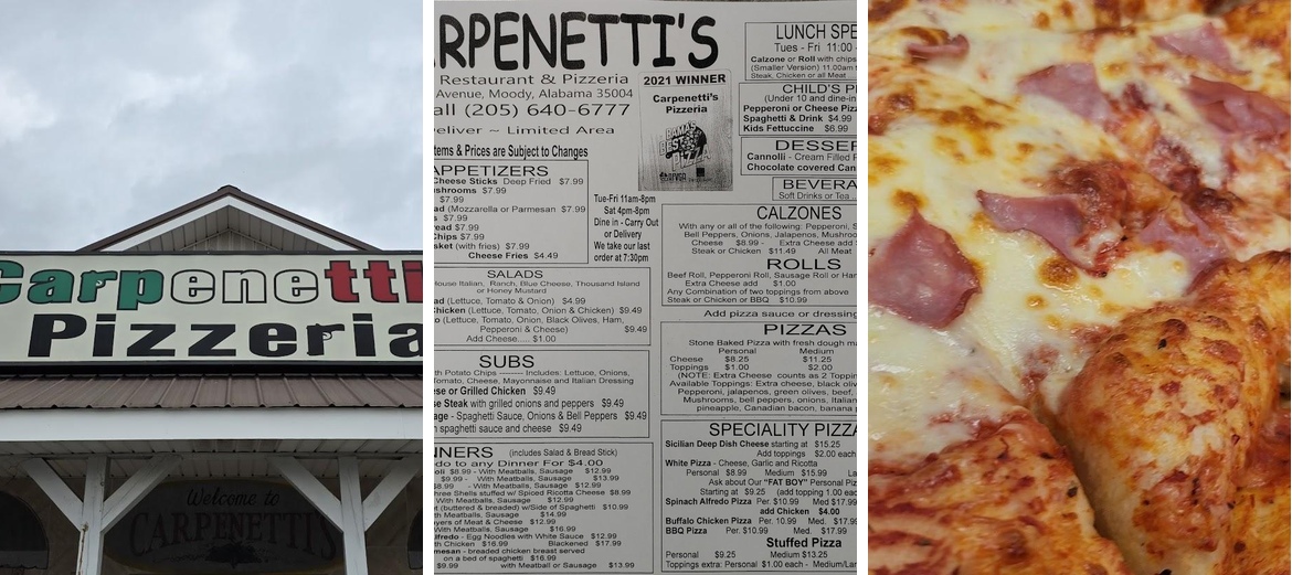 Carpenetti's Pizza Menu