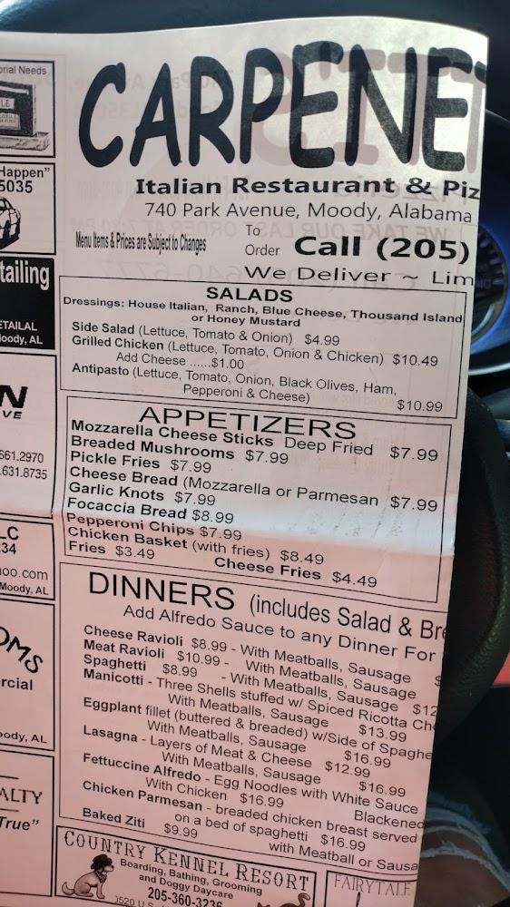 Carpenetti's Pizza Menu image 3